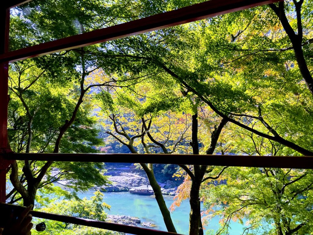 嵐山トロッコ電車からの眺め